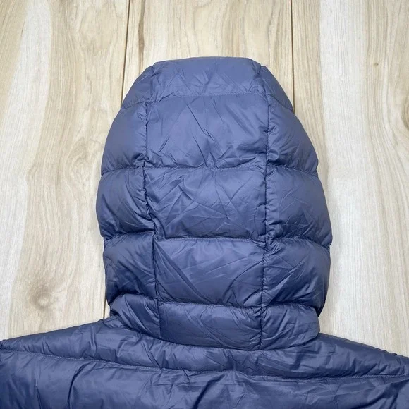 Eddie Bauer 550 Down Puffer Jacket Mens Medium Gray Hooded Lightweight Packable - Picture 14 of 14